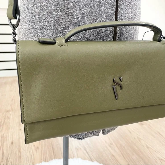 olive green contemporary, simply vera Vera Wang Crossbody purse - Picture 3 of 9